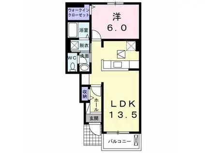 マーヴェラス G(1LDK/1階)の間取り写真