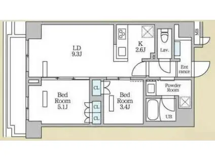 ロイジェント西新井(2LDK/5階)の間取り写真