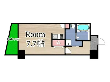 パークヒルズ都島ノーブル(1K/6階)の間取り写真