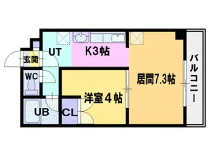 T-SQUARE(1LDK/6階)の間取り写真