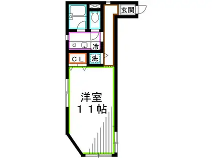 MODULORMITAKA(1K/1階)の間取り写真