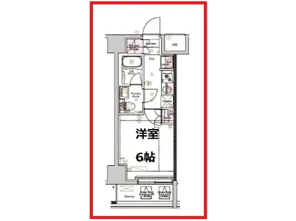 ハイズ綾瀬II(1K/6階)の間取り写真
