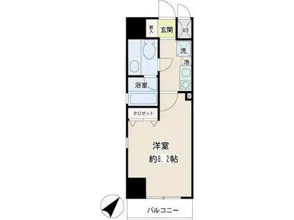 コニファー新子安(1K/5階)の間取り写真