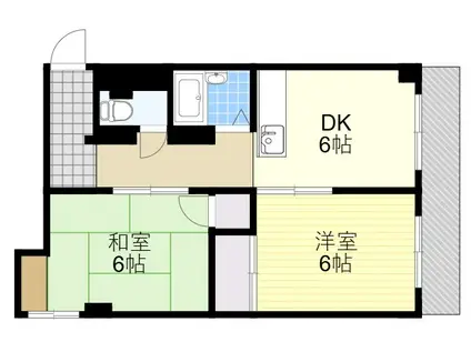 センチュリー鶴見(2DK/2階)の間取り写真