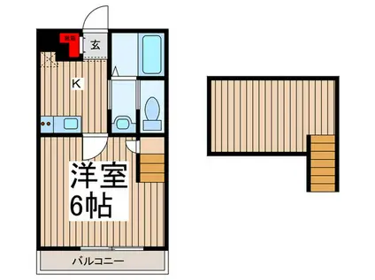 WILL GRANO岩槻(1K/2階)の間取り写真