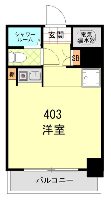 中銀第2新橋マンシオン(ワンルーム/4階)の間取り写真