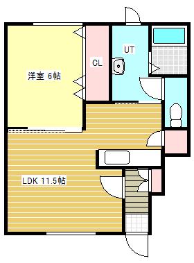 RAVEL(1LDK/2階)の間取り写真