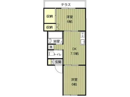 メゾンブランシュエー(2LDK/1階)の間取り写真