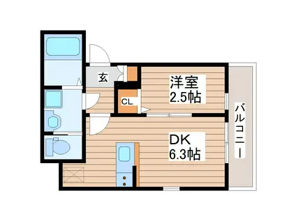 CASA FRASE(1DK/1階)の間取り写真