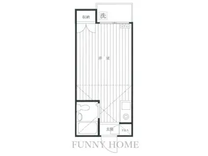 ナカノシオン駒沢(ワンルーム/1階)の間取り写真