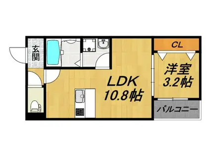 LE COCON 甚目寺II(1LDK/1階)の間取り写真
