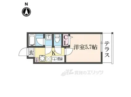 LA FITE KYOTO OIKEウエスト(1K/1階)の間取り写真