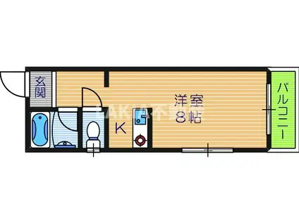 JUSTICE(ワンルーム/3階)の間取り写真