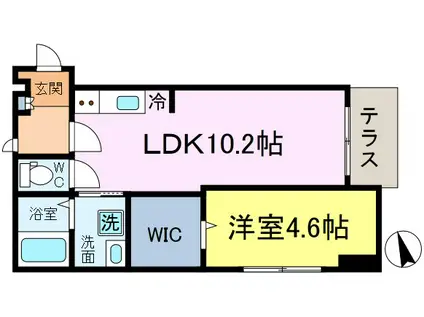 プレミアムコートアネックス(1LDK/2階)の間取り写真