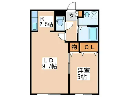 レユスィール・F21(1LDK/4階)の間取り写真