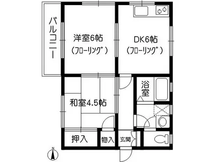 ヴィラK渋谷II(2DK/2階)の間取り写真