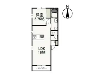 サニーホーム(1LDK/2階)の間取り写真