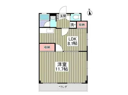 サンシャイン今宮(1LDK/1階)の間取り写真