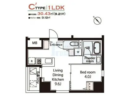 WEAVE BASE -ASUKAYAMA PARK 飛鳥山公園(1LDK/4階)の間取り写真