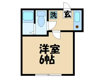 クロックヒル(1K/2階)の間取り写真