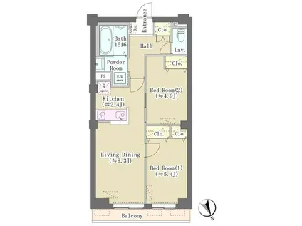 HILL TOP RESIDENCE OSAKI(2LDK/3階)の間取り写真