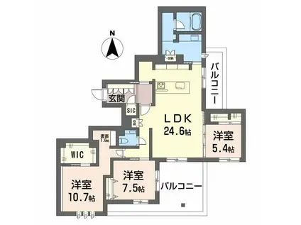 シークリサンス岡本(3LDK/2階)の間取り写真