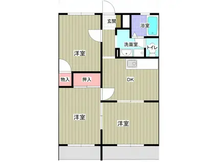 グラン・パレ(3DK/2階)の間取り写真