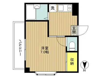 朋信マンション(1K/2階)の間取り写真