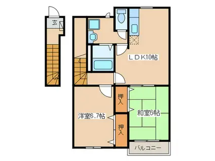 ウイステェリア(2LDK/2階)の間取り写真