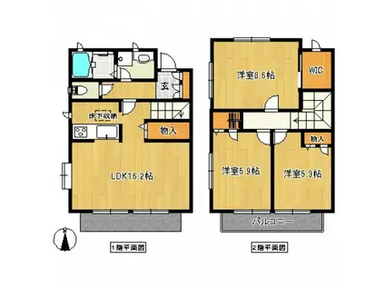 スターダストA(3LDK/1階)の間取り写真