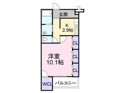 FUJI ESPACE HEUREUX(1K/2階)の間取り写真