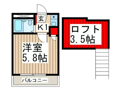 サンパレス(1K/1階)の間取り写真