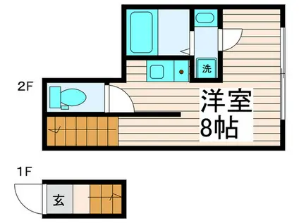 プライムコート西新井(ワンルーム/2階)の間取り写真