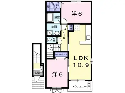 ヴィオラ(2LDK/2階)の間取り写真