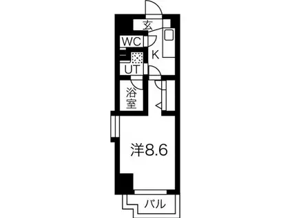 サニー池下(1K/5階)の間取り写真