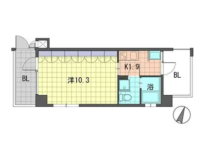 ラフィーネ井尻(1K/4階)の間取り写真