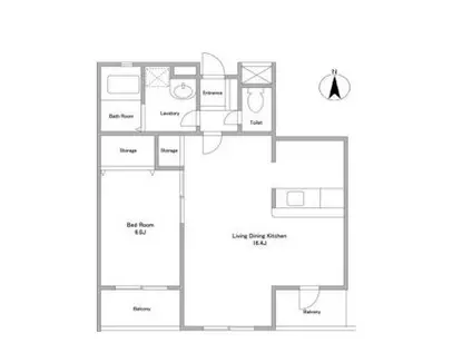 HOF伊達坂(1LDK/2階)の間取り写真