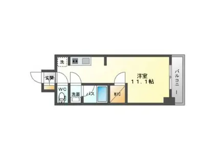 ウエリスアーバン守口(ワンルーム/6階)の間取り写真