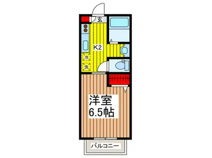 ハイツラピス(1K/1階)の間取り写真