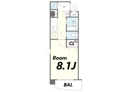 アルジャン・トゥール(1K/2階)の間取り写真