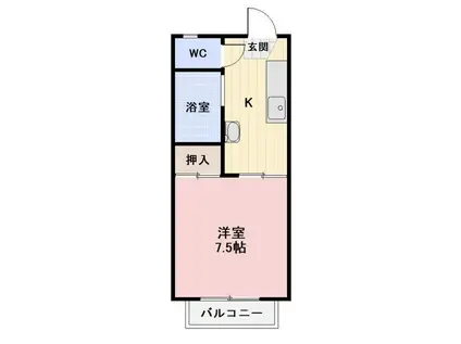 フレグランス・エスポワールYS(1K/2階)の間取り写真