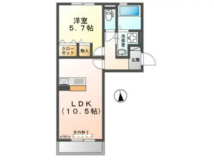 ミッドレジデンスA棟(1LDK/1階)の間取り写真