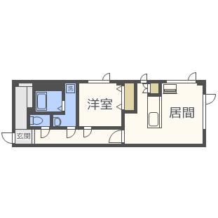 AMEX新琴似(1LDK/2階)の間取り写真