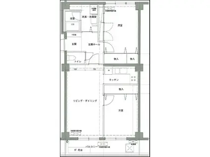 麻布台リハイム(2LDK/2階)の間取り写真