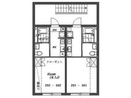ORANGE SQUARE(1K/2階)の間取り写真