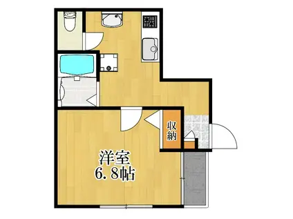 ヒルズ一番館(1K/1階)の間取り写真