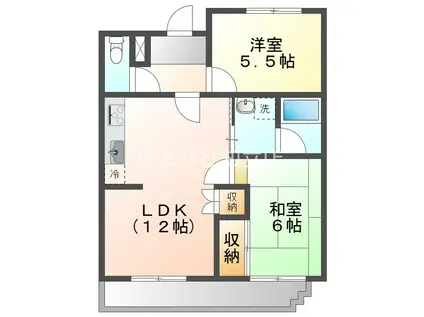 上重原HILLS(2LDK/1階)の間取り写真
