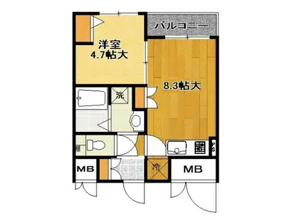 FIORE SHIBUYA フィオーレ渋谷(1LDK/3階)の間取り写真