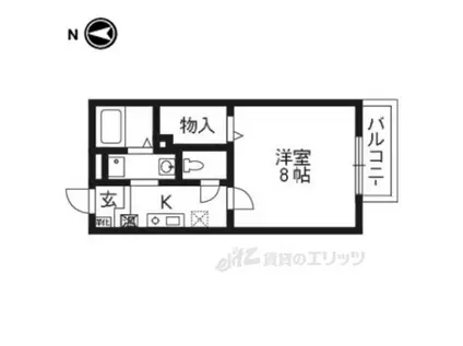 カナル桃山2(1K/2階)の間取り写真