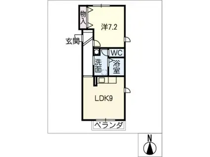 アビターレ鶴舞(1LDK/1階)の間取り写真